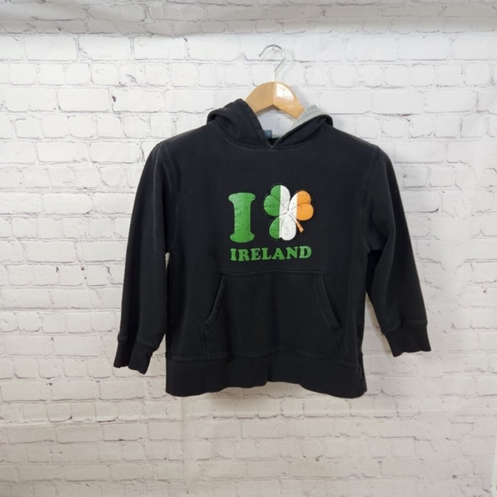 Old Navy‎ I Love Ireland Shamrock Black Sweatshirt Hoodie 6 St. Patrick's…